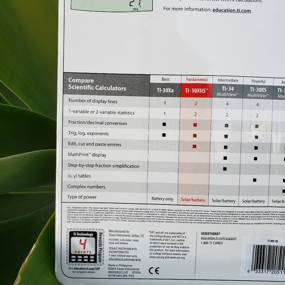 New Texas Instruments TI-30X IIS Scientific Calculator Blue solar battery power - Picture 5 of 6